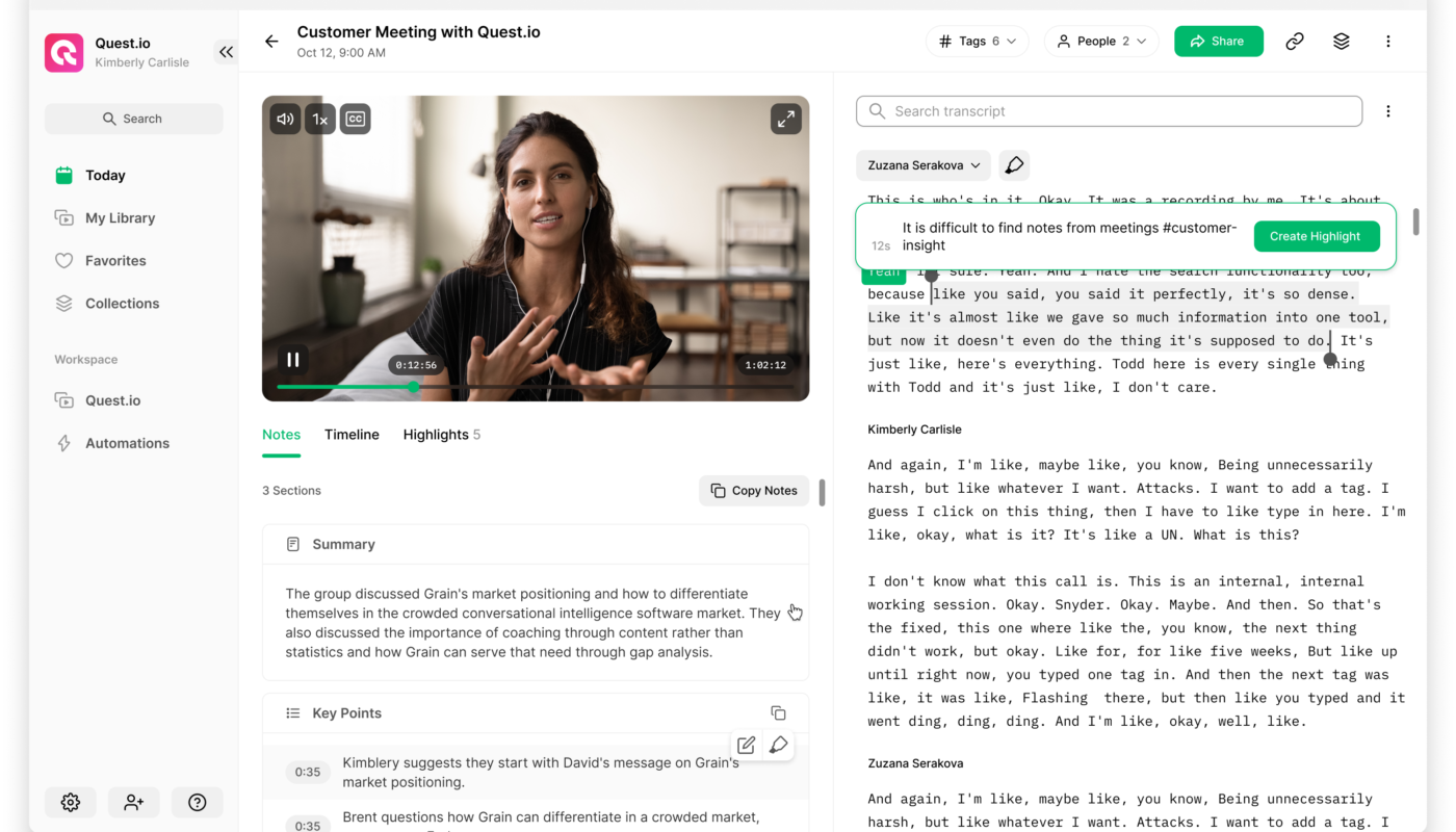 AI meeting assistant supporting transcription, notes and follow-up