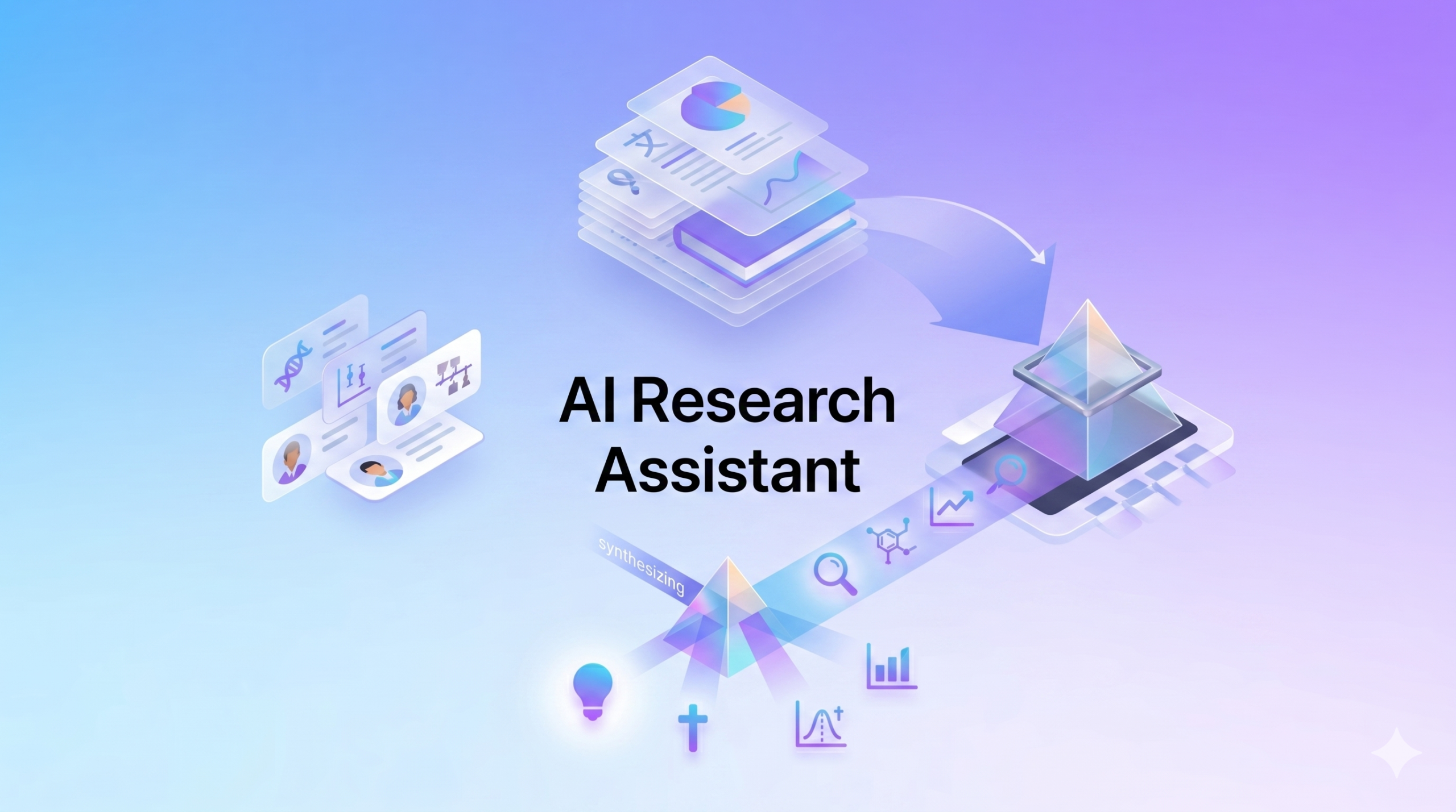 AI research assistant conducting deep multi-source research in 2026