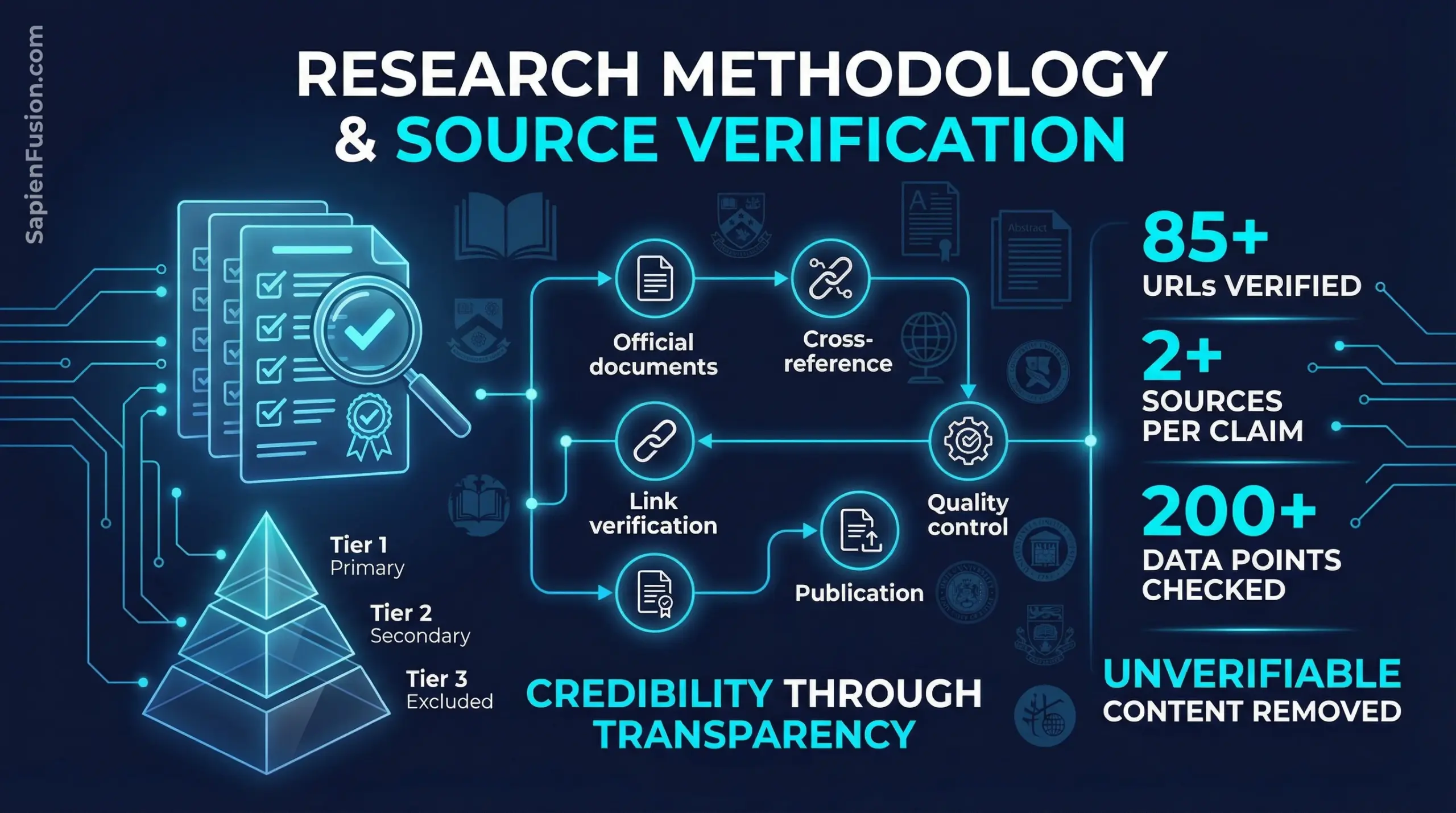 AI research workflow from planning through source verification