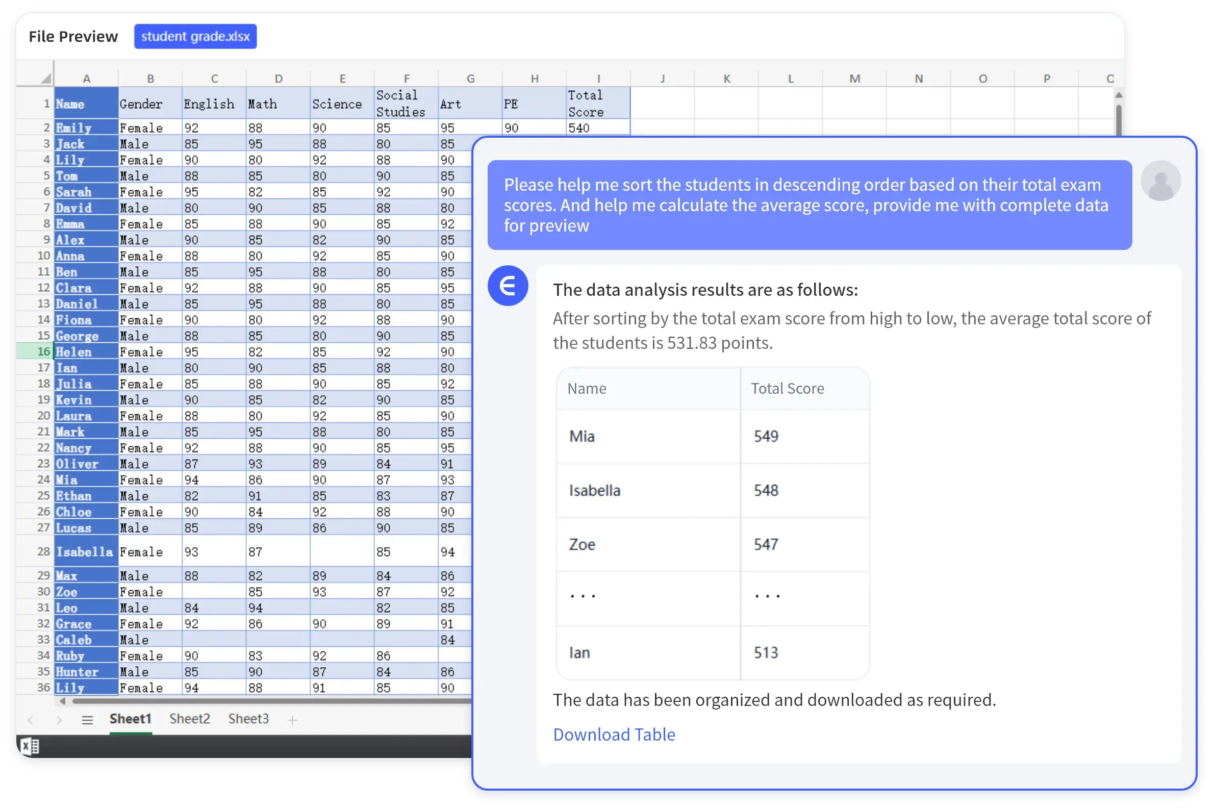 Business spreadsheet analysis on a laptop