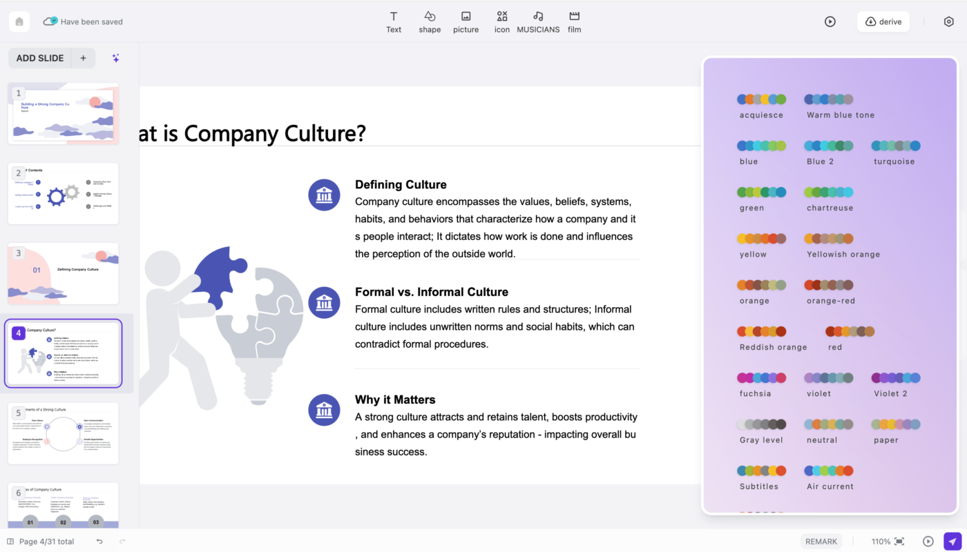 AI-assisted client-ready business presentation workflow