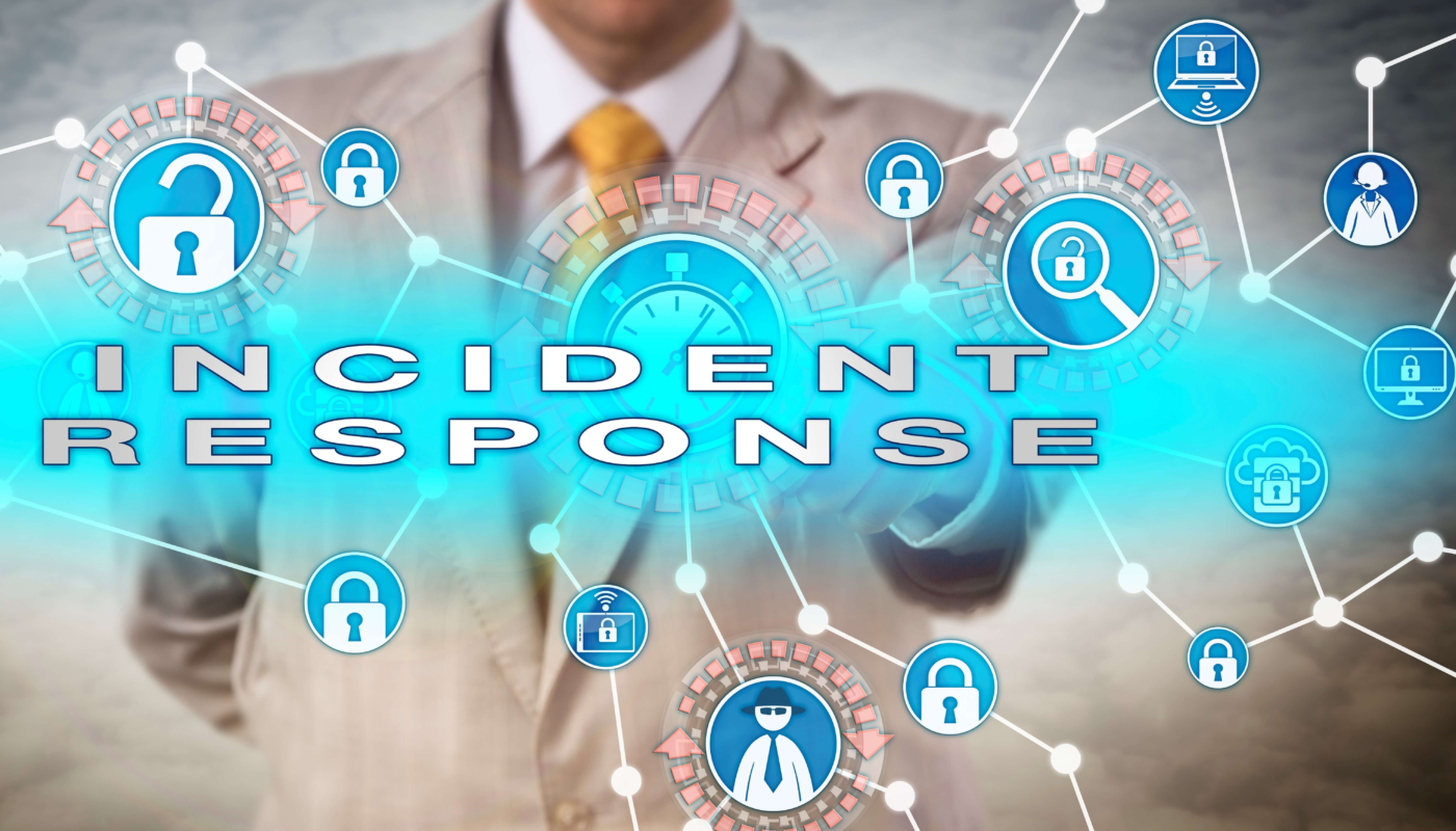 Small business team responding to a data breach and cybersecurity incident