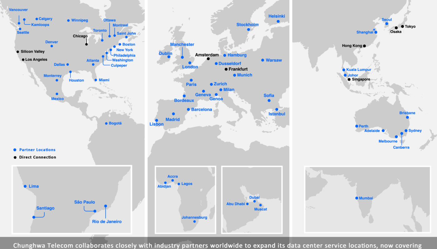Global hosting data center regions connected across a cloud network