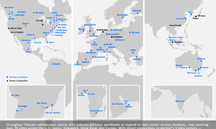 Global hosting data center regions connected across a cloud network