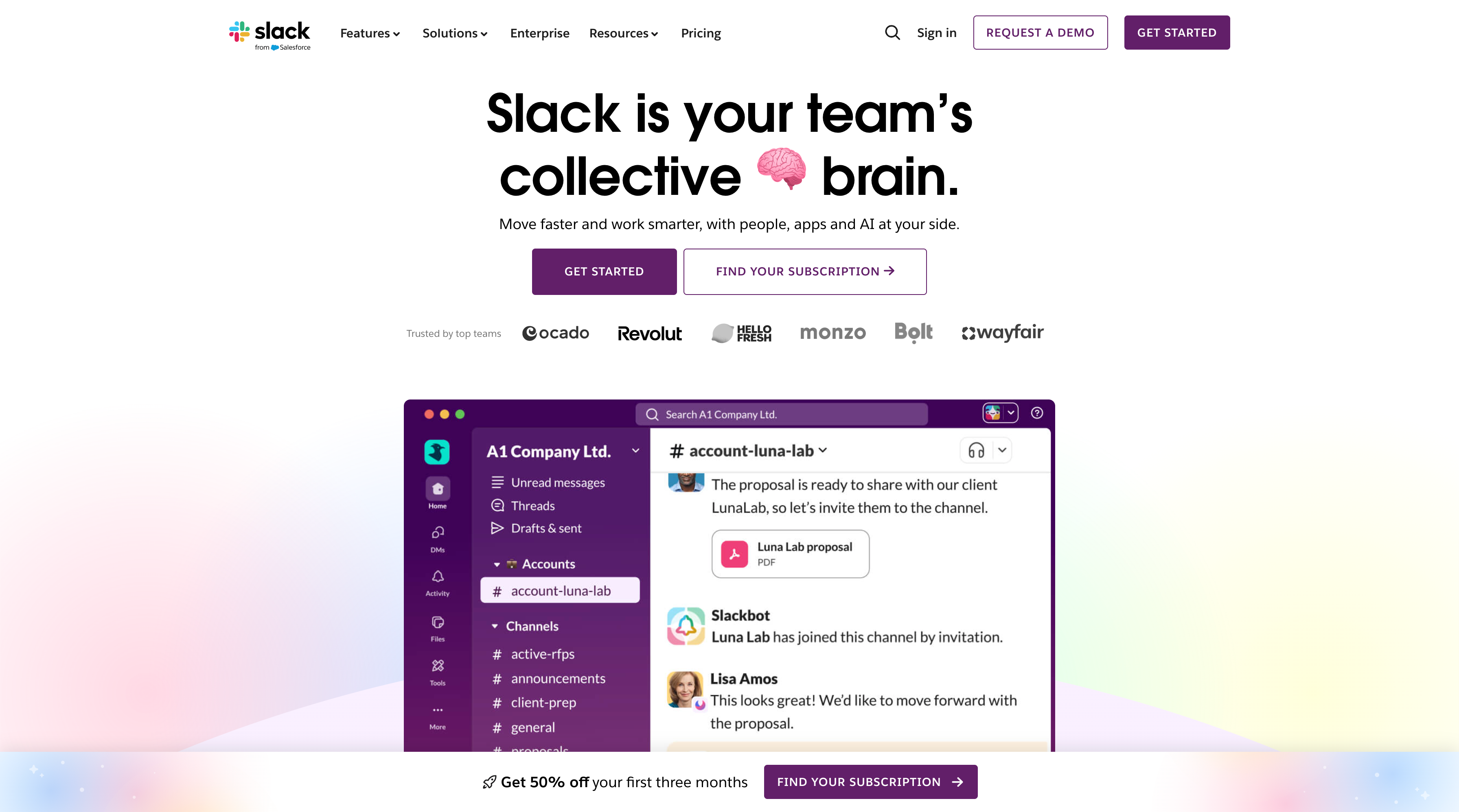 Slack collaboration with AI-powered enterprise search