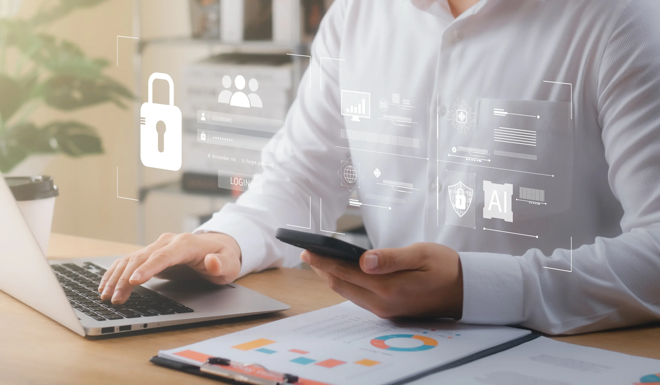 Small business team strengthening cybersecurity practices